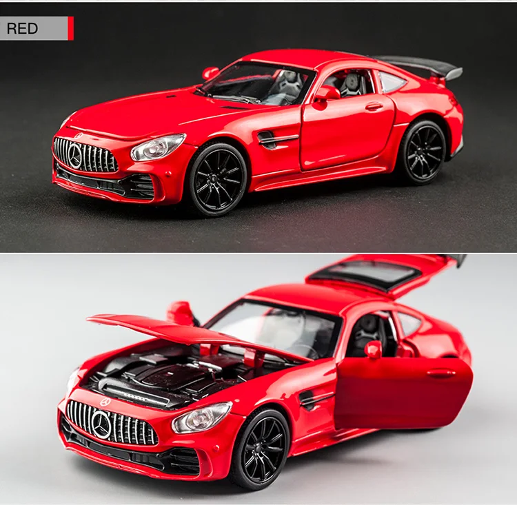 1:32 моделирование для Benz AMG GT Модель спортивного автомобиля из сплава с оттягиванием и крутым звуком светильник литой под давлением модель автомобиля детская игрушка
