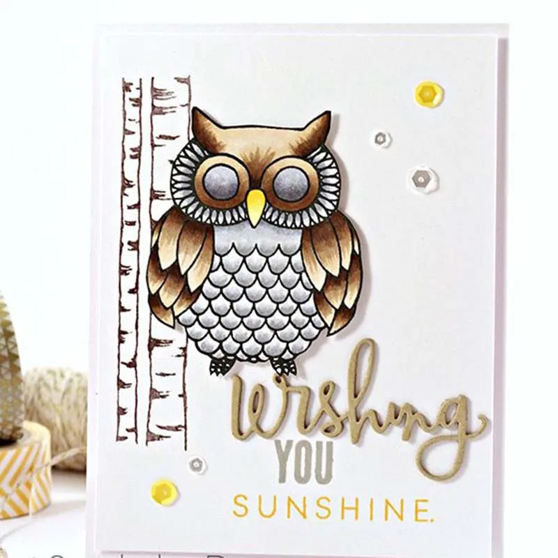 Сова металлическая резка штампов и четкие штампы для Scrapbooking DIY ремесло украшения Мягкая Печать Детские канцелярские принадлежности