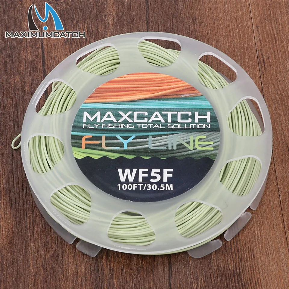 Maximumcatch 1 9wt Вес вперед плавающая рыболовная леска 100FT многоцветная с леской|fishing
