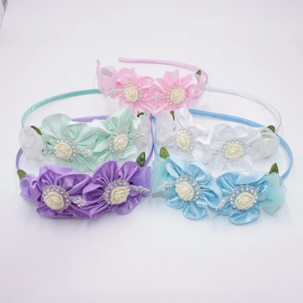 

Ободок для волос детский в китайском стиле, элегантный ободок с 3 цветами, ручной работы, аксессуар для волос