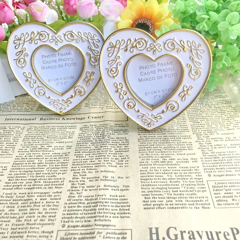 50pcs lot Heart Shaped Photo Frame Wedding favors Birthday table decoration Party place gift name card holder | Дом и сад