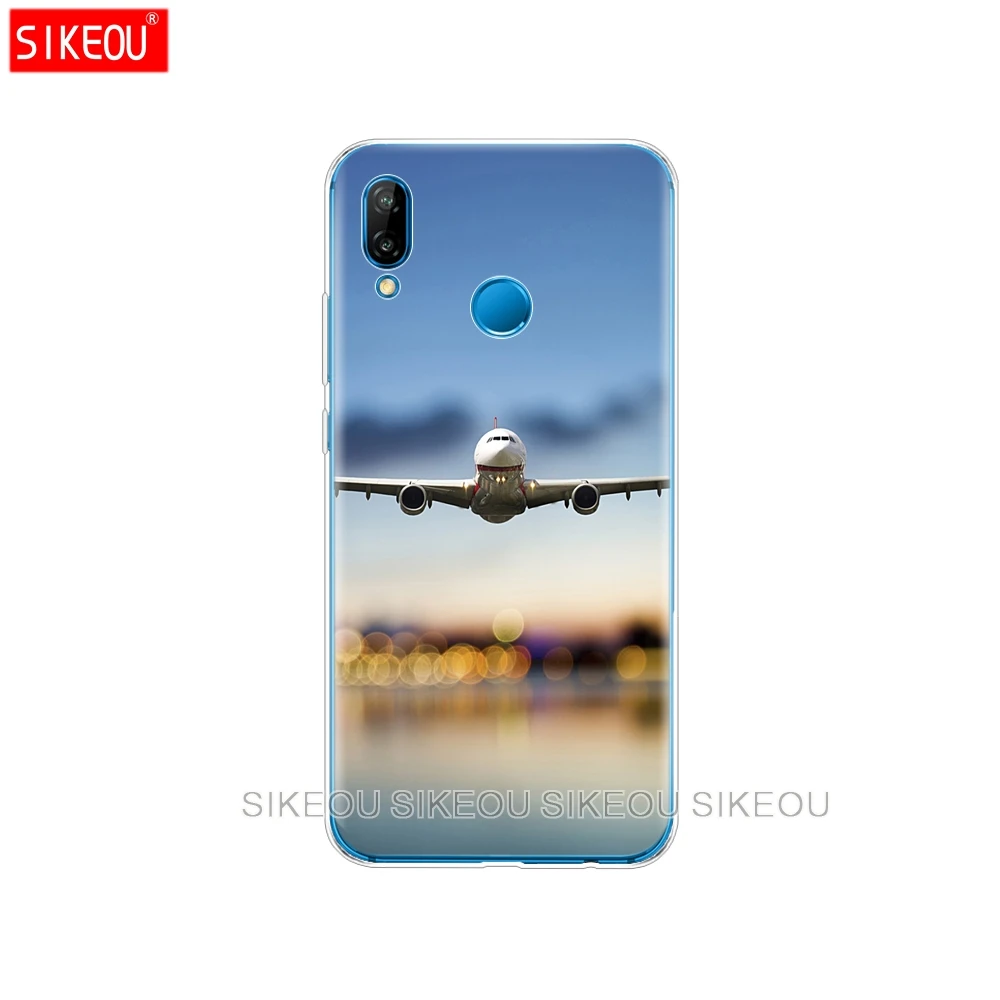Силиконовый чехол для телефона Huawei P20 P7 P8 P9 P10 Lite Plus Pro 2017 p smart 2018 Aircraft sky