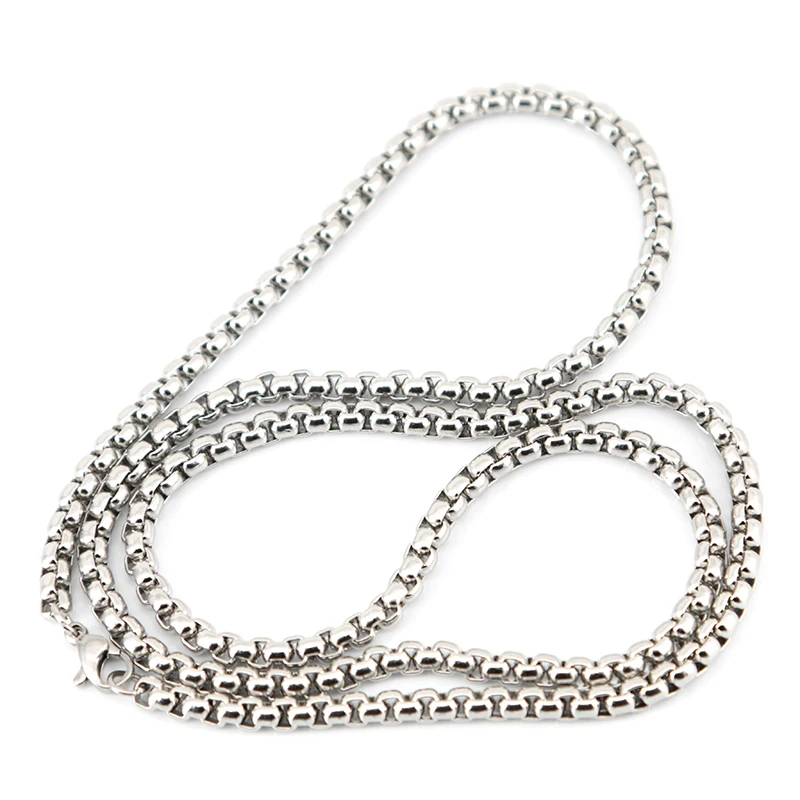

24Inches 4.mm width Stainless Steel Round Box Chain Necklace