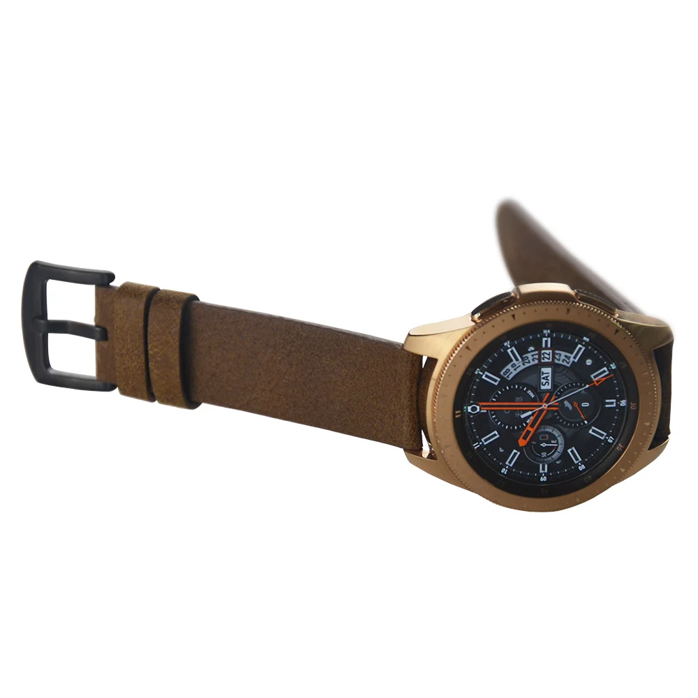 Ретро кожаный ремешок для samsung Galaxy Watch 42 мм/46 мм/Active 2 1 наручный ремешок Active2 40 мм 44 мм черный/коричневый браслет ремешок для часов