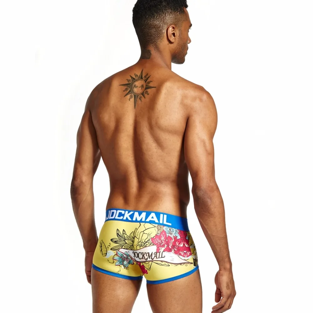 JOCKMAIL, брендовые трусы-боксеры с принтом черепа, calcinha, сексуальное гей нижнее белье, calzoncillos hombre, боксеры marca cueca, мужские трусы, шорты