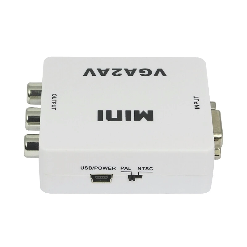 Мини конвертер VGA AV поддержка 1080P VGA2AV|mini vga|vga tovga to av rca |