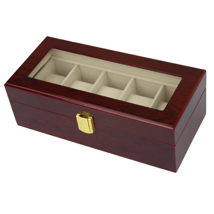 5 Grids LISM Luxury Wood Storag Boxes 2/3/5/6/10/12/20 Watches Boxes Display Watch Box Jewelry Case Organizer Holder Promotion Boxes - Цвет: 5 Grids