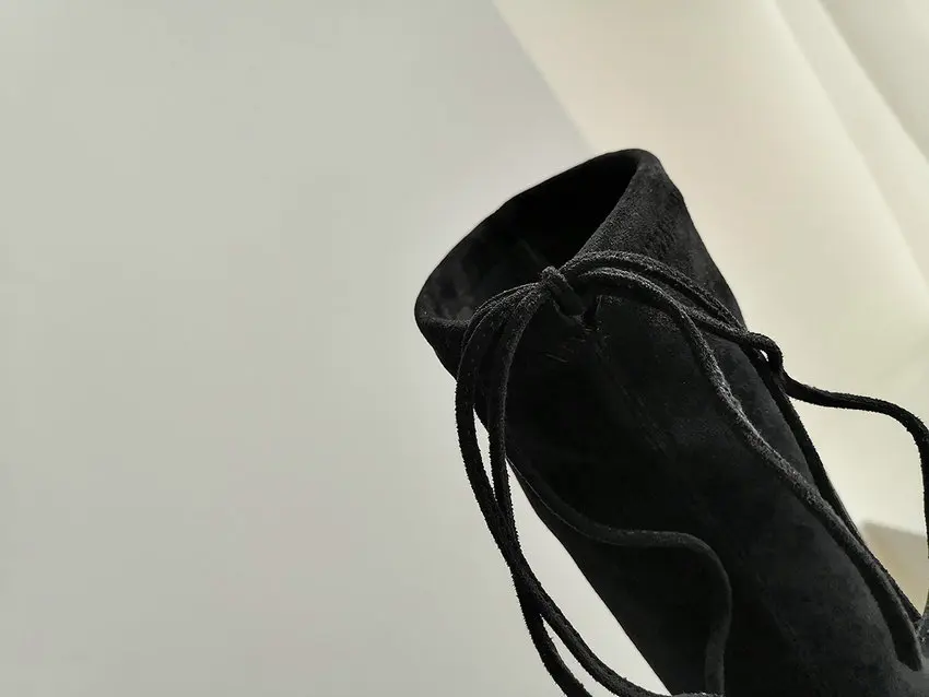 QUTAA/ г. Женские высокие сапоги на молнии со шнуровкой ботфорты из флока на платформе из коровьей кожи Зимняя обувь на танкетке размеры 34-42