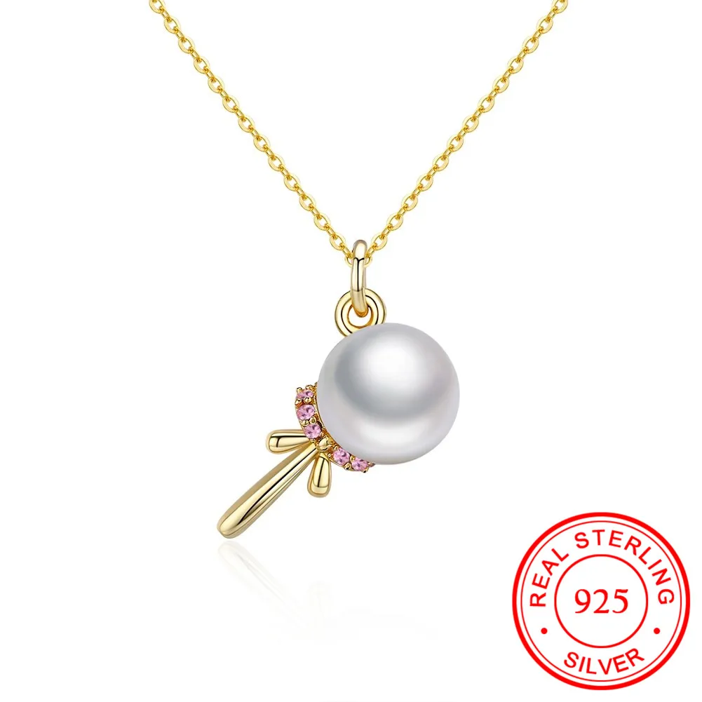 Женское длинное ожерелье из серебра 925 пробы с жемчугом | Украшения и аксессуары