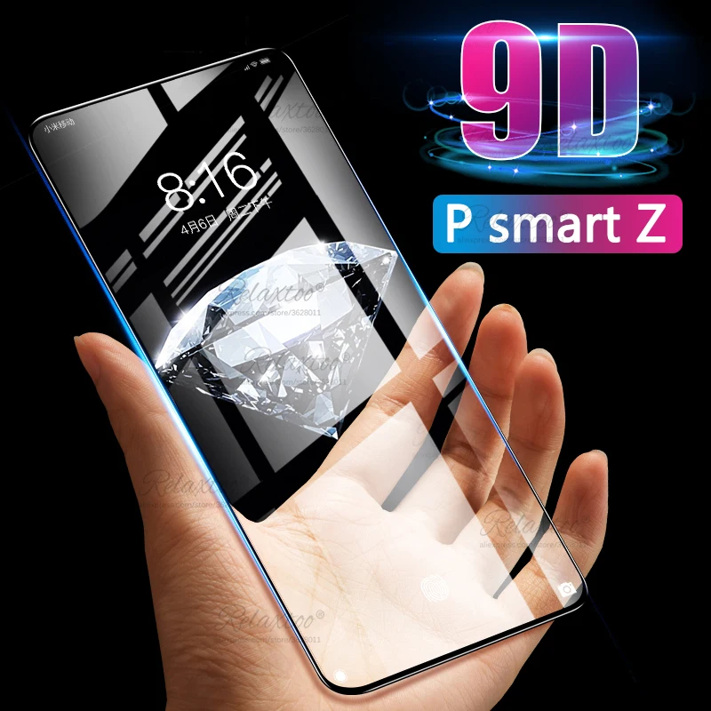 Защитное стекло 9D с полным покрытием закаленное для Huawei P Smart Z Защитная пленка hauwei