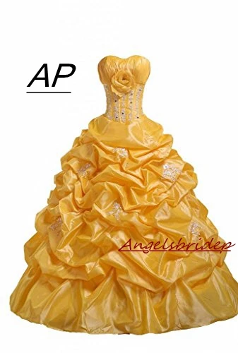 Желтое милое бальное платье ANGELSBRIDEP 16 платья для Quinceanera 2021 оригинальные