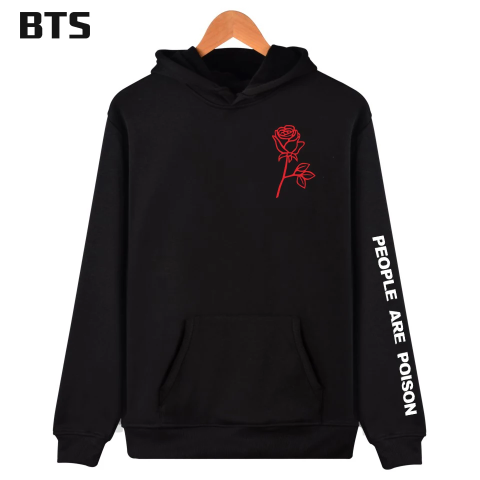 BTS/зимняя одежда толстовка с капюшоном и принтом Люди ядовитые розы|hoodie with|printed