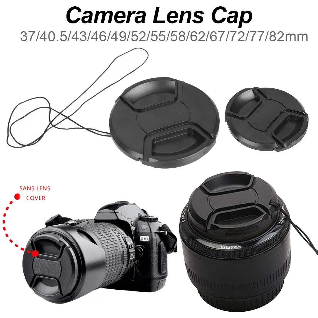Защитная крышка для Камеры 13 размер дополнительно для Canon Nikon sony Pentax DSLR SLR ABS Пылезащитная защелкивающаяся крышка объектива