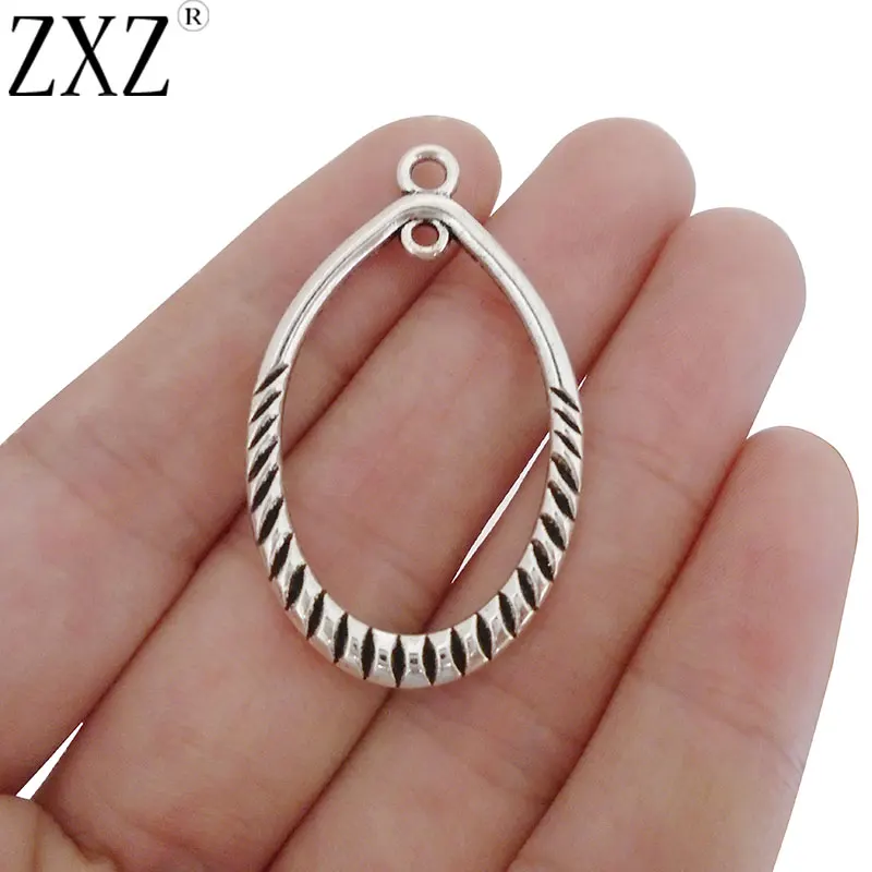 ZXZ 10 шт Открытый Овальный Круглый амулеты подвески с двойной стороной для ожерелья ювелирные изделия делая результаты 43x26mm