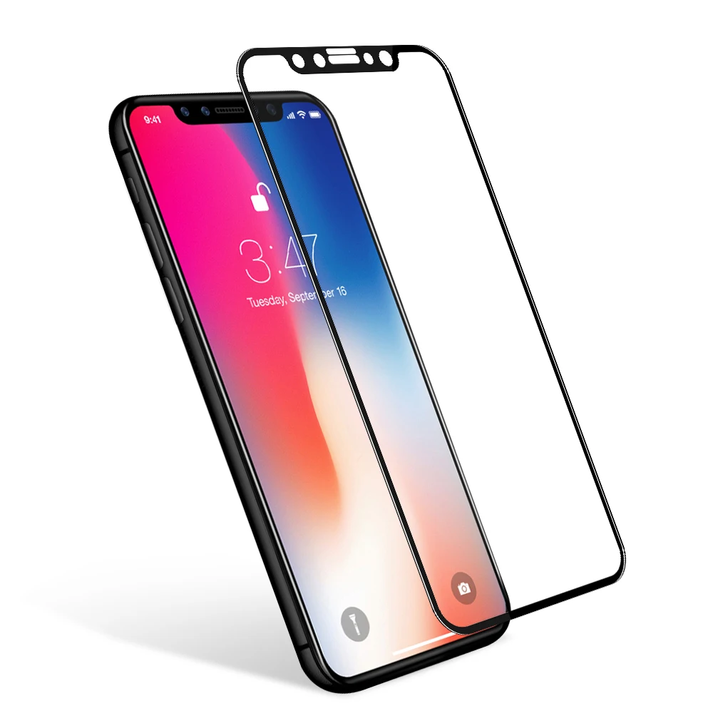 OTAO для iPhone X Закаленное стекло Защитная пленка полное покрытие настоящее 4D