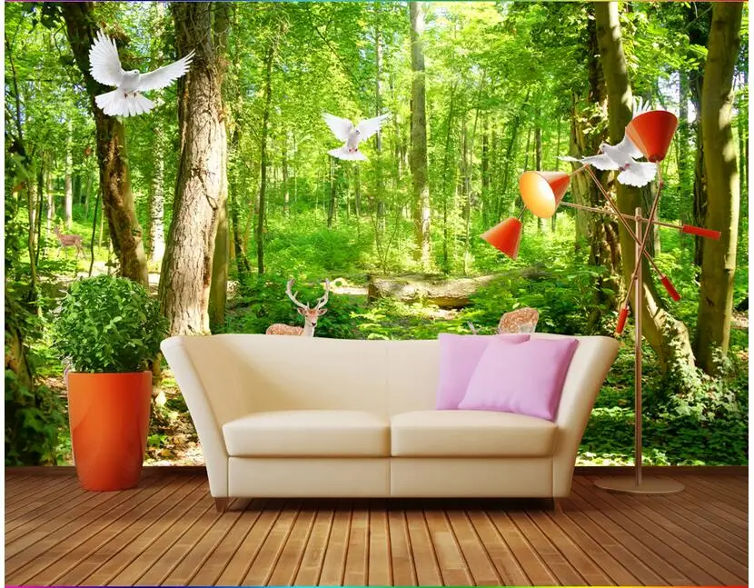 

3d room wallpaer custom mural non-woven photo natural scenery forest trees painting 3d wall murals wallpaper for walls 3d