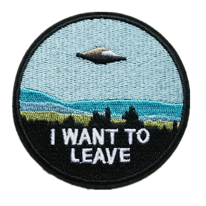 Вышитые нашивки пришитые железом на значке UFO Alien я хочу оставить для сумки джинсы