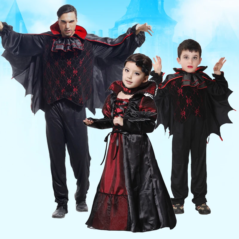 

Vampire Family Costume Suite Dress Cosplay Horror for Dance Party Halloween Christmas Carnival Adult Child Man Women