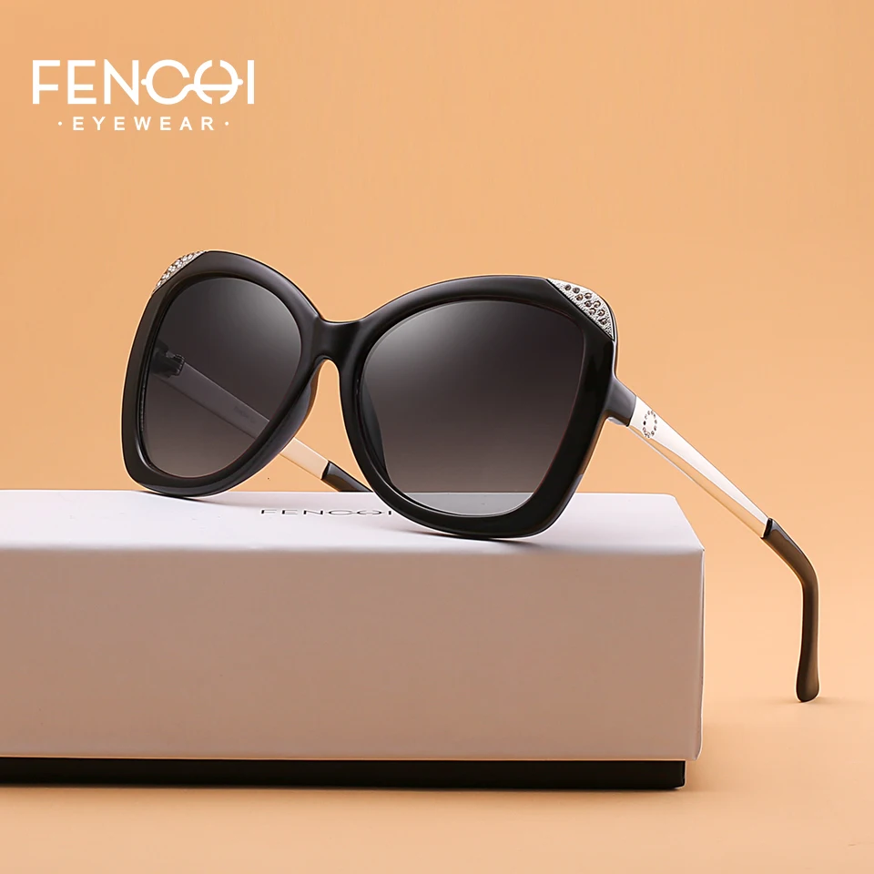 

Солнцезащитные очки женские FENCHI, зеркальные, с защитой от ультрафиолета, со стразами, солнцезащитные очки