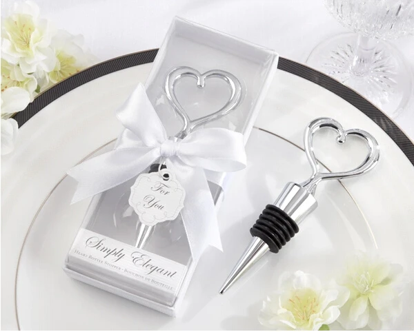 

Wedding Favor Gift 10PCS/LOT Love Heart Shape White Gift Box Wine Bottle Stoper Party & Wedding Souvenirs