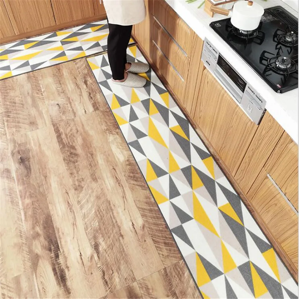 

WINLIFE Nylon Carpet Geometric Kitchen Rugs Non-Slip Nylon Area Rug Soft Rugs for Living Room