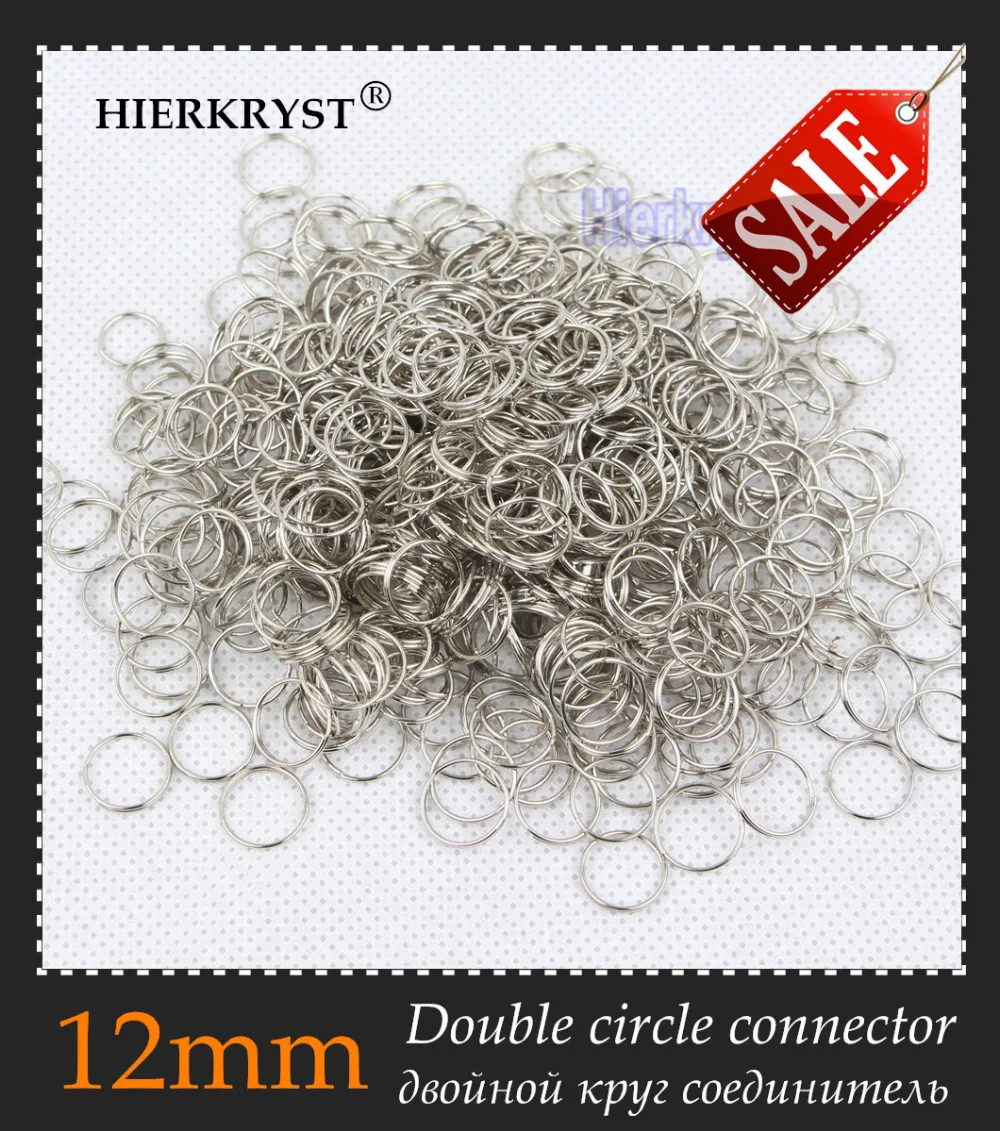 Серебряное кольцо HIERKRYST 100 шт./лот, соединители для люстры с двойными кольцами 12 мм, открытые колечки для ювелирных изделий
