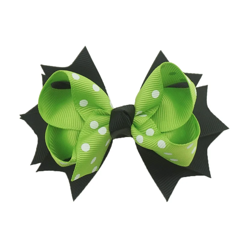 apple green dots Вы банты 4 дюйма Рождественский подарок для девочек банты, заколки для волос ручной работы ленты банты заколки для волос Головные уборы Детские аксессуары для волос - Цвет: apple green dots