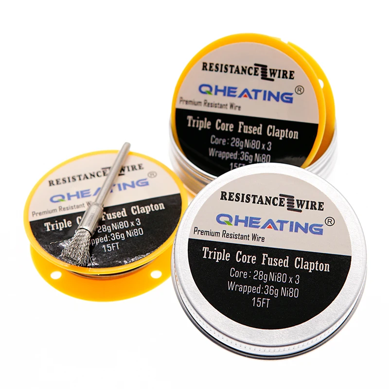 Qheating NI80 Alien clapton 28ga * 3 + 38ga металлическая коробка для RDA RBA нагревательные провода