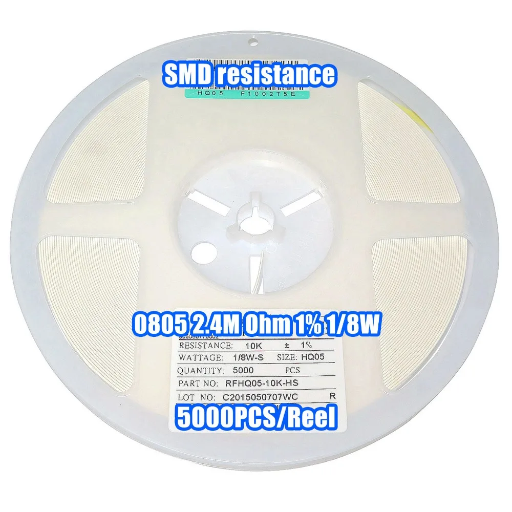 

1 Reel 0805 2.4M 2.4M Ohm 1% 1/8W SMD Resistance 5000PCS/Reel