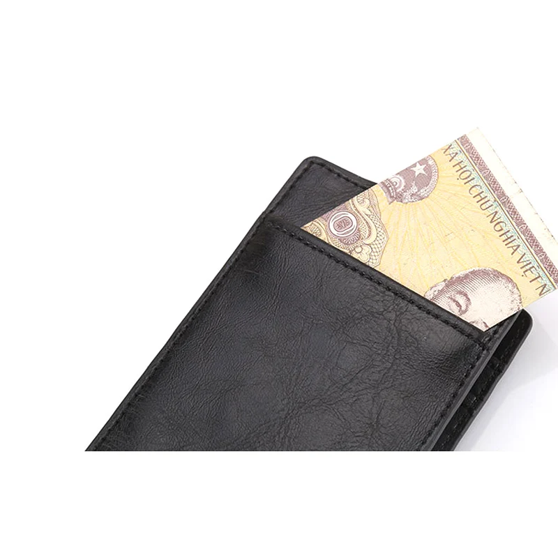 Мужской кошелек Rfid из искусственной кожи держатель для денег алюминиевый