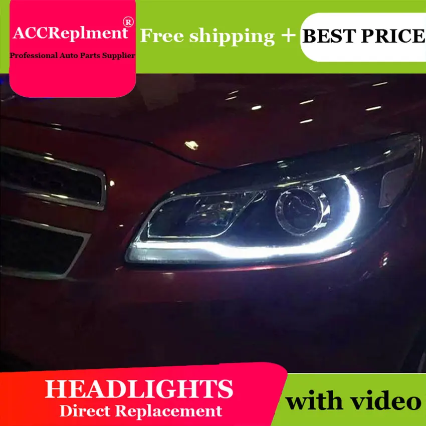 Car Styling for Chevrolet Malibu Headlights LED Headlight DRL Lens Double Beam H7 HID Xenon bi xenon lens | Автомобили и