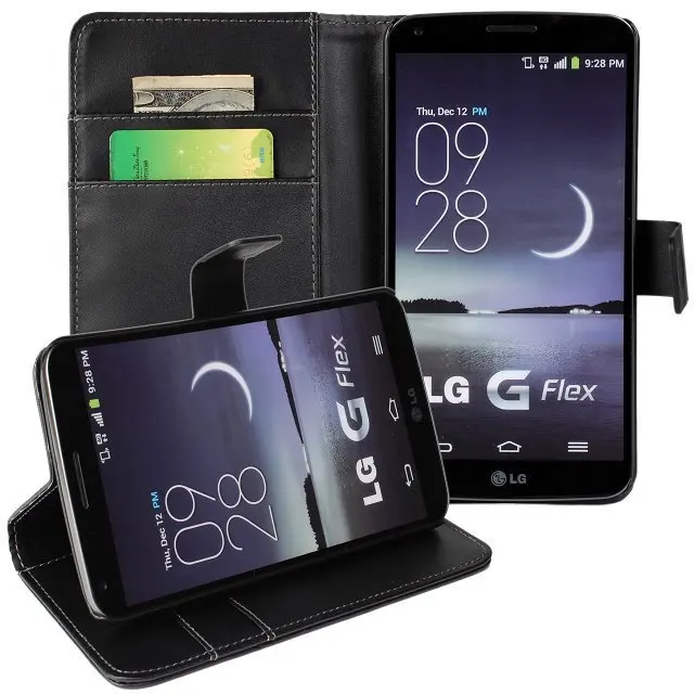 Чехол для телефона LG G Flex черный из искусственной кожи Бумажник Стенд чехол D958|case