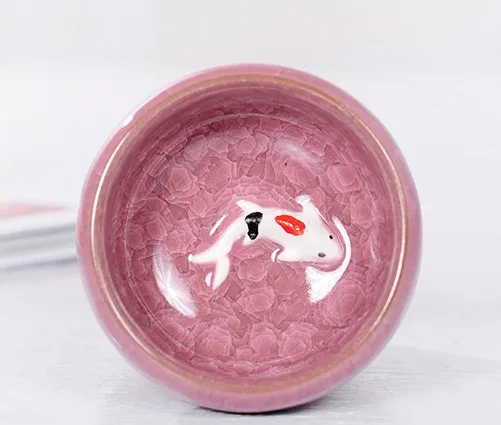 Фиолетовый кунг фу (6 шт.) Керамическая чайная чашка китайские зеленые чайные