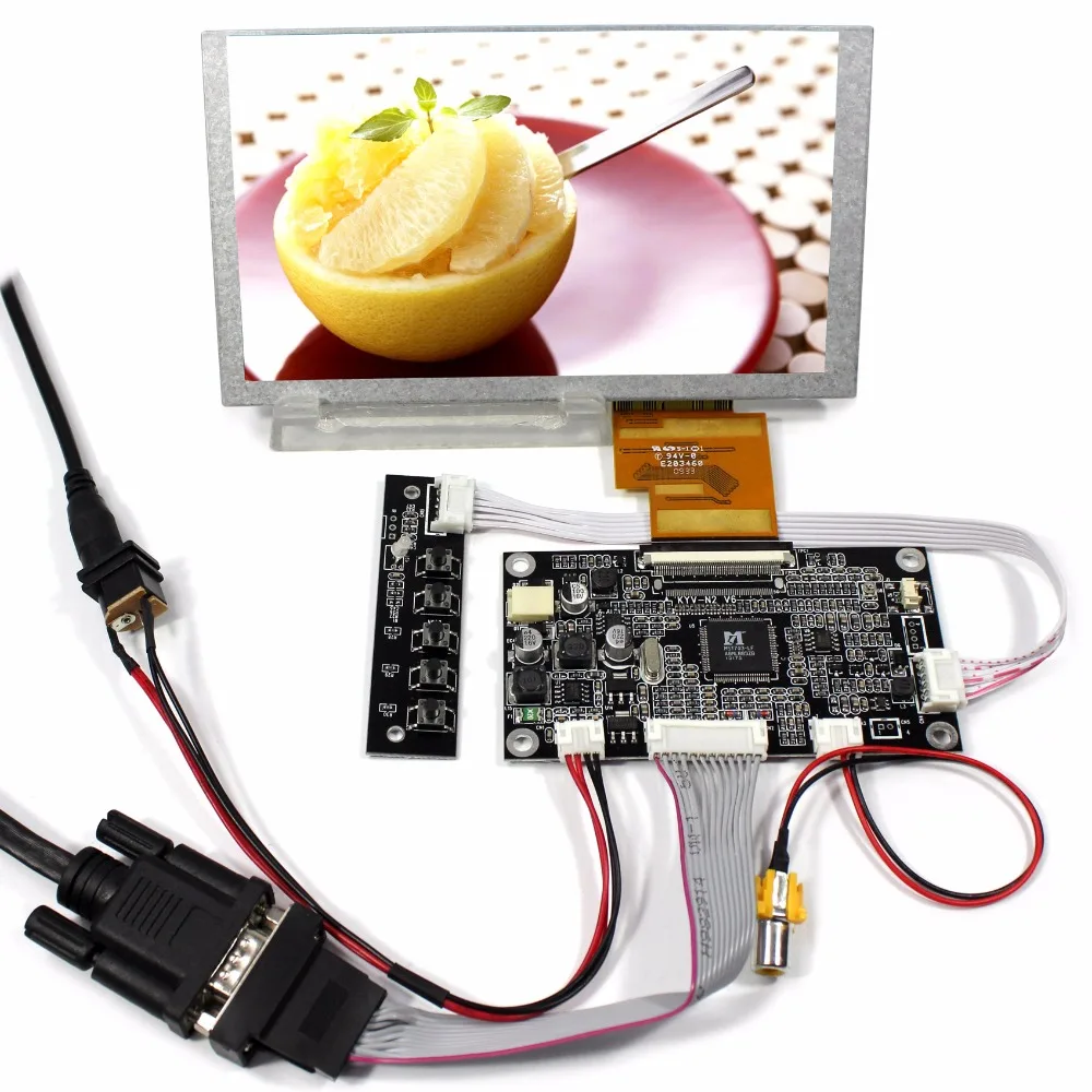 VGA AV Lcd плата контроллера KYV N2 V6 + 6 2 дюйма HSD062IDW1 800x480 ЖК панель|board board|panel boardboard control |
