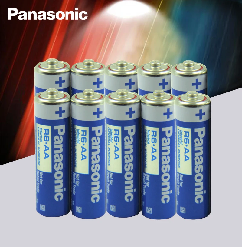 10 шт. Panasonic R6 1,5 V AA Батарея щелочные батарейки не применяется ртуть сухие Батарея для игрушечная Беговая железная дорога фонарик часы Мышь