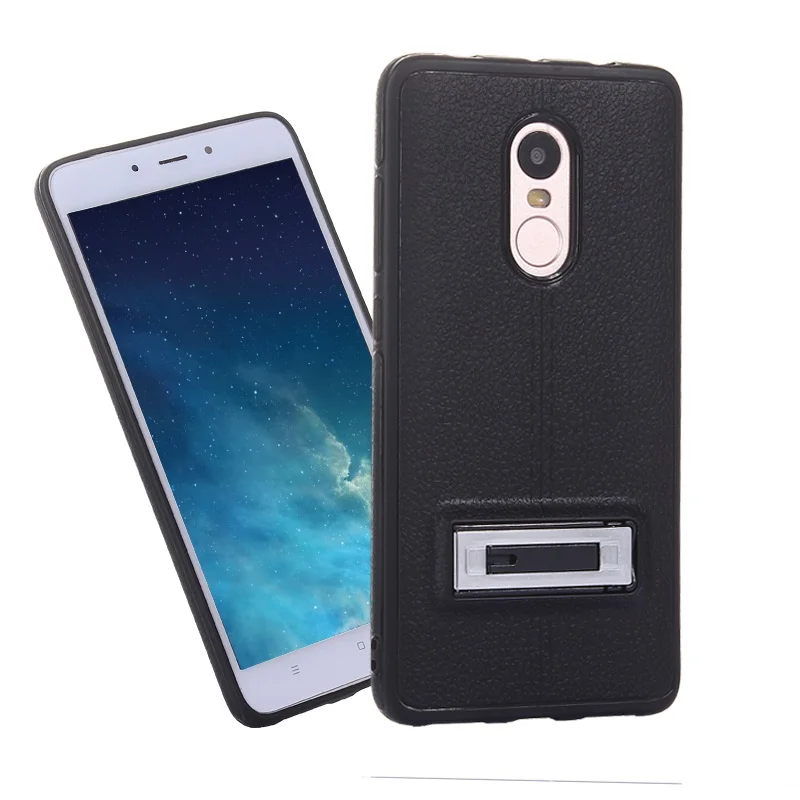 Ультра тонкий ТПУ текстуру кожи кронштейн чехол для Xiaomi Redmi Note 4 Роскошные