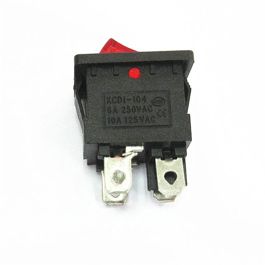 2 шт./компл. AC 6A 250V 10A 125V KCD1 104 кулисный переключатель лодка питания черный и