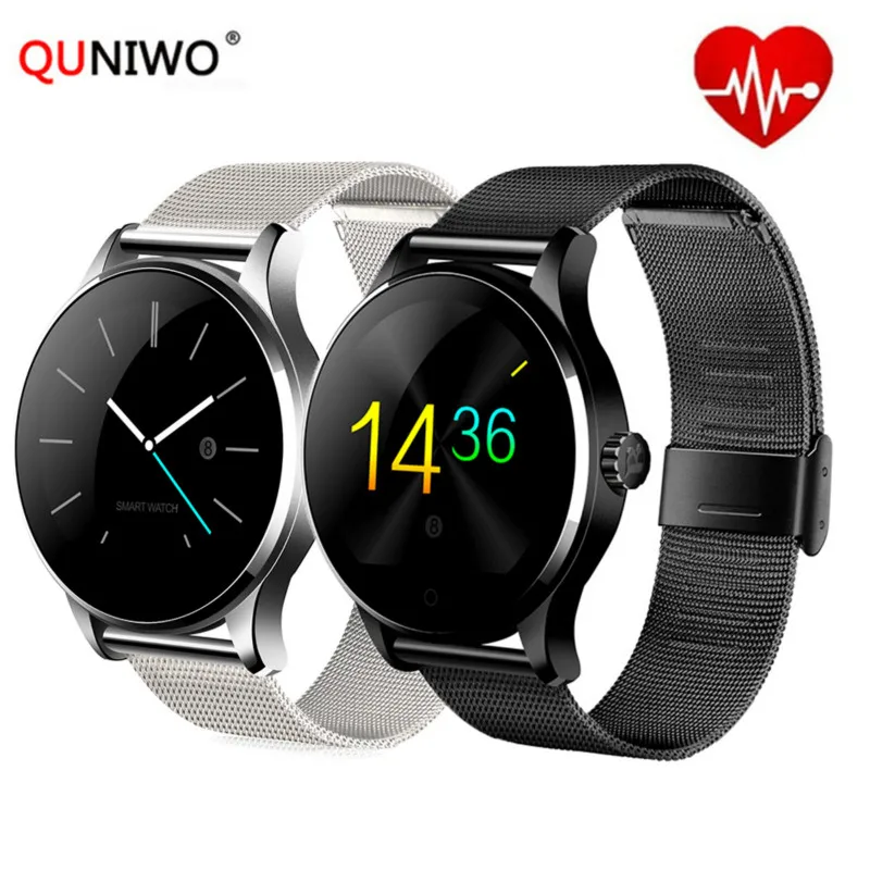 2018 QUNIWO K88H Смарт часы IPS круглый экран Поддержка Спорт монитор сердечного ритма