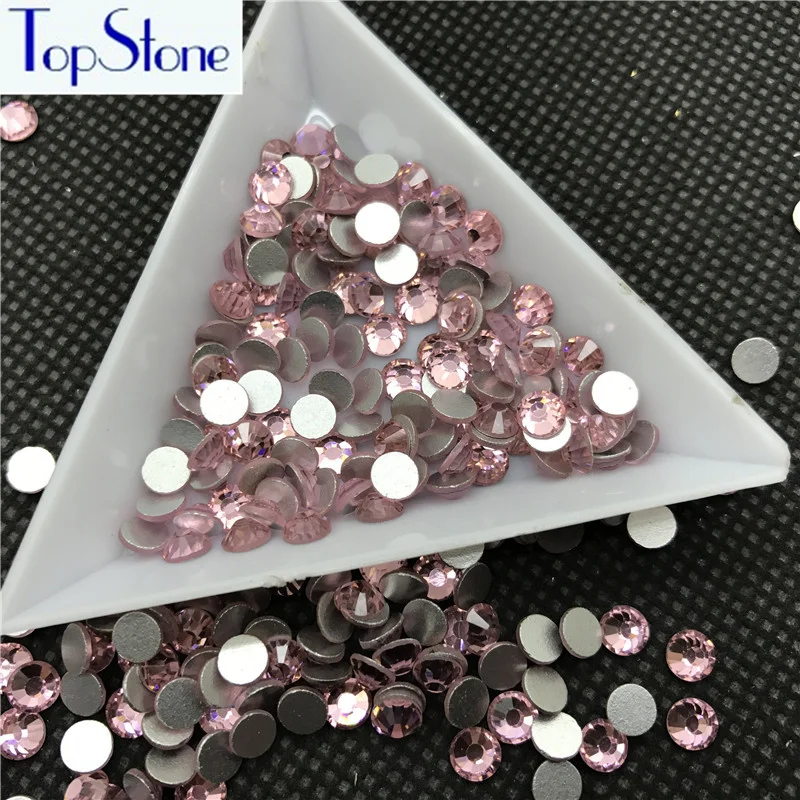 Topstone стразы s задняя часть искусство ногтей украшения розовый цвет розы не ss3 ss34 on