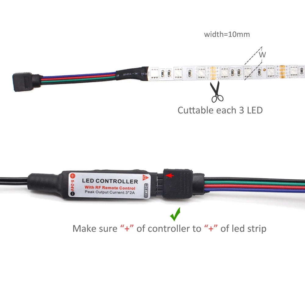 Светодиодная лента чехол для компьютера 12 в RGB Tira 1 м 2 м SMD 5050 RF беспроводной пульт дистанционного управления большой 4Pin интерфейс PC чехол Светодиодная лента e лента ленточный светильник