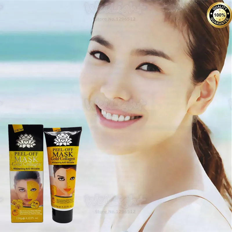 

New arrival 1 Bottle 120g Gold Collagen Anti allergy Peel off Facial mask for Anti-Aging/Whitening skin/Freckle removing/Lifting