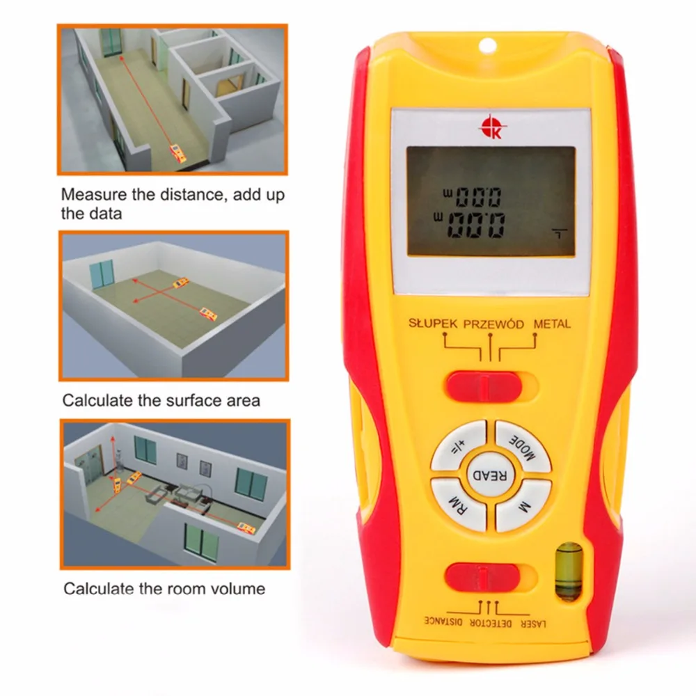 Свободная Нью Настоящее 5in1 высокоточный лазерный дальномер Diastimeter/stud finder