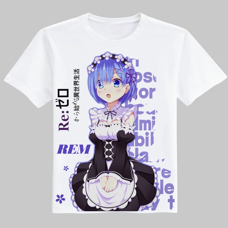 Футболка для косплея Coshome Re: Zero Kara Hajimeru Isekai Seikatsu Ram Rem мужские и женские футболки с