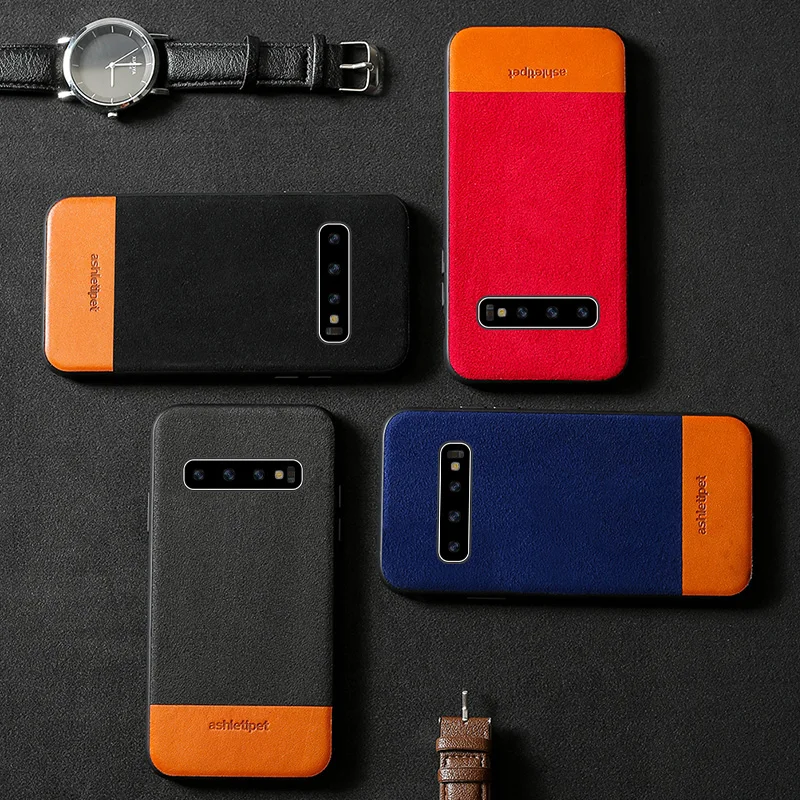 Новый Холщовый кожаный чехол для телефона Samsung Galaxy S10 Lite мягкий черный из ТПУ S8 Plus