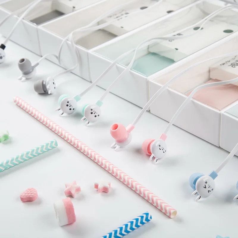 CHICLITS High Quality Lovely Cartoon Rabbit Earphones Stereo Music Universal Earplugs For OPPO VIVO Mp3 Player fone de ouvido |
