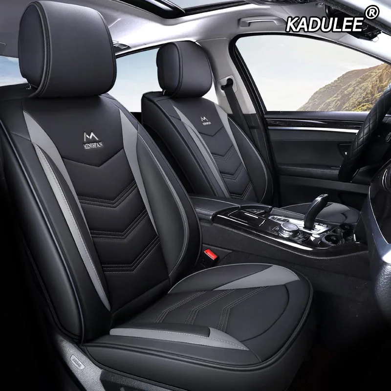 black gray KADULEE кожаный чехол для автомобиля kia sportage rio 3/4 ceed sorento soul niro k2 k3 k5 stonic venga spectra stinger carens seat - Название цвета: black gray