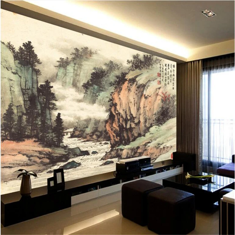 Большие пользовательские обои beibehang бумажные китайские фрески для спальни