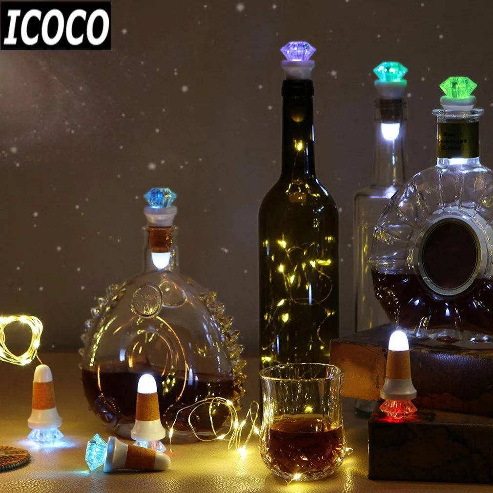 ICOCO USB Романтический светодиодный пробковая лампа бар перезаряжаемая пробка для