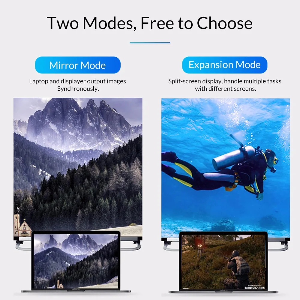 ORICO пластиковый USB C HDMI кабель Тип к Мини DP VGA адаптер для MacBook Samsung Galaxy S9 S8 Note 9 Huawei