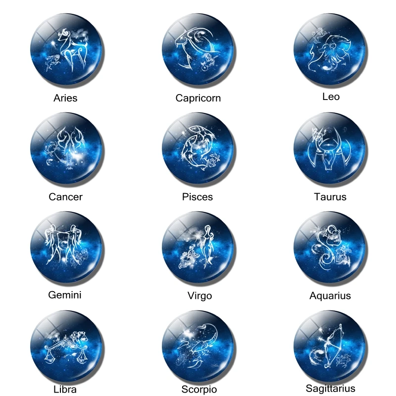 Созвездия 30 мм магнит на холодильник синее стекло магнитная наклейка Декор Leo Virgo